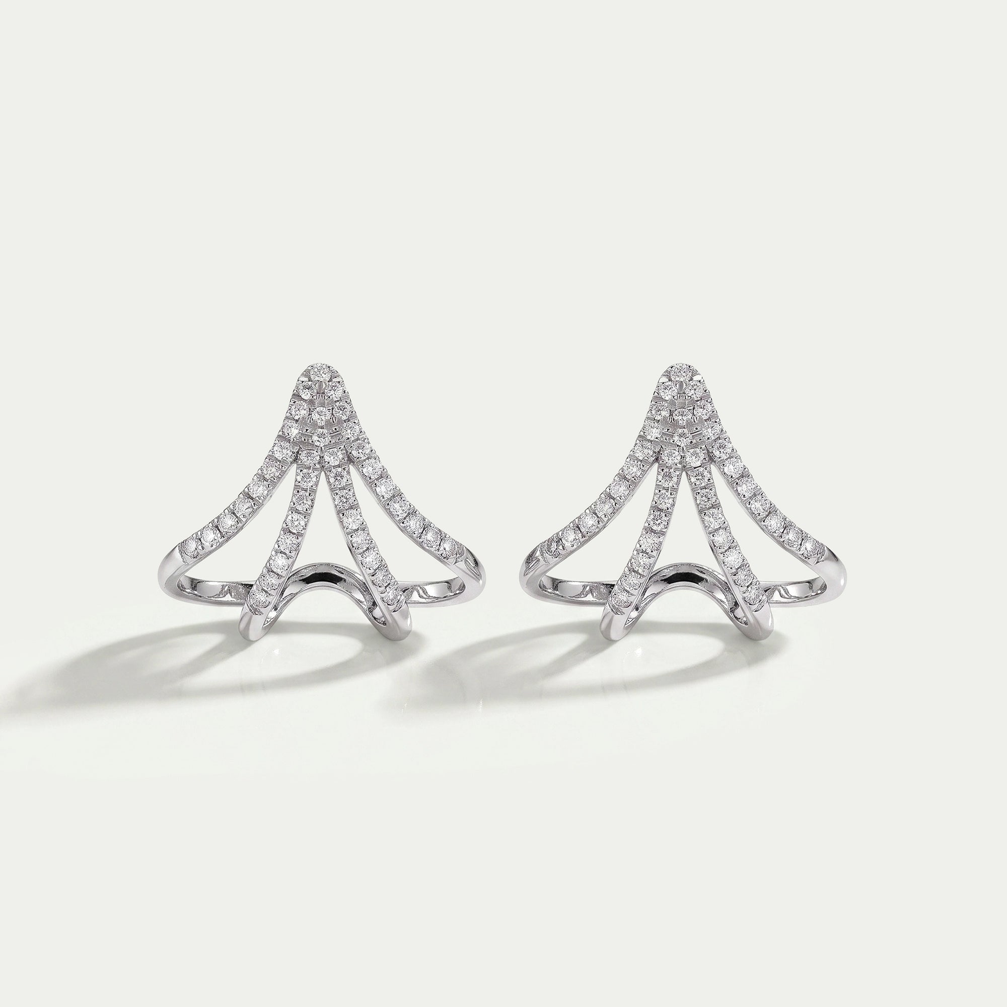 Round Lab Diamond Arrow Cage Huggie Earrings Earrings