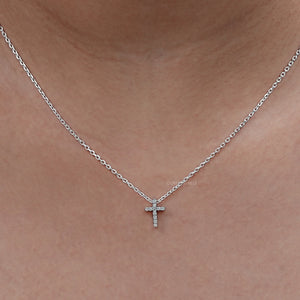 Round Cut Lab Grown Diamond Cross Pendant