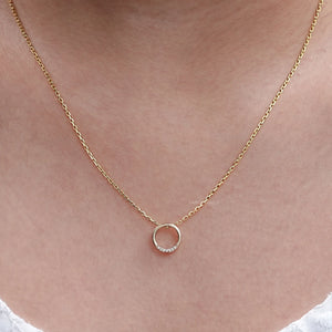 Open Circle Round Lab Diamond Pendant