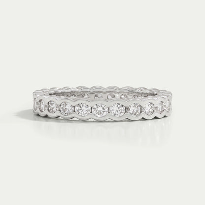 Round Shape Lab Diamond Half Bezel Set Band