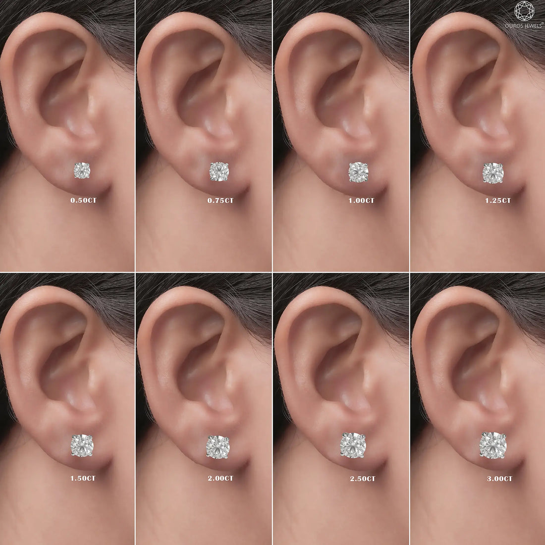 IGI Certified Round Lab Grown Diamond Stud Earrings Earring