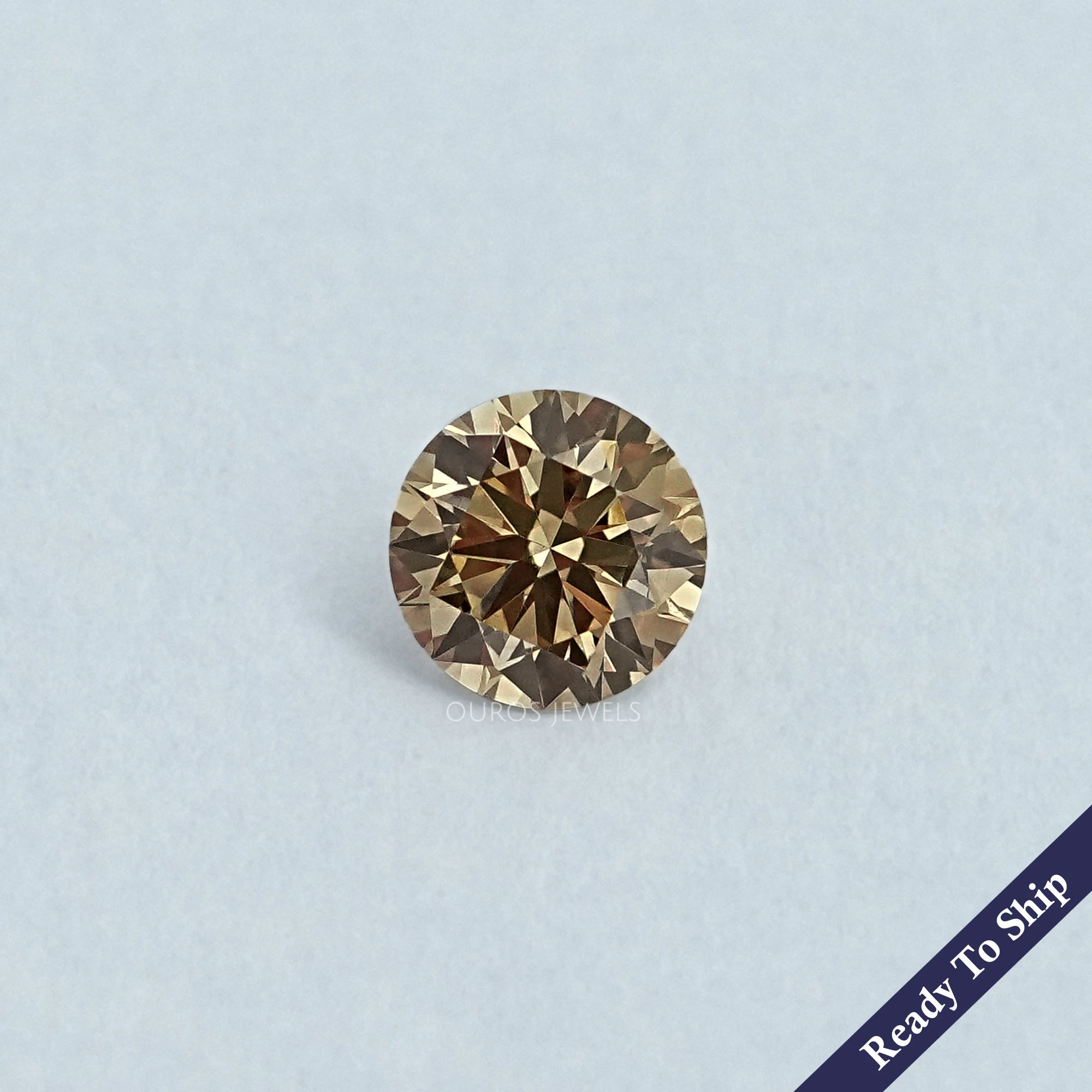 Round Cut Lab Diamond Champagne Loose Loose