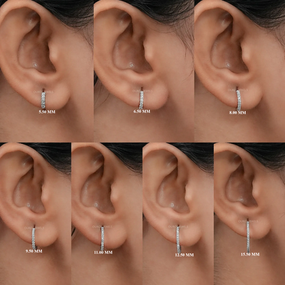 Lab Grown Round Diamond Hoop Earrings Earring