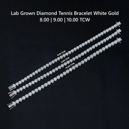 Round Shape Lab Grown Diamond Bracelet with 8.00 | 9.00 | 10.00 TCW Bracelet