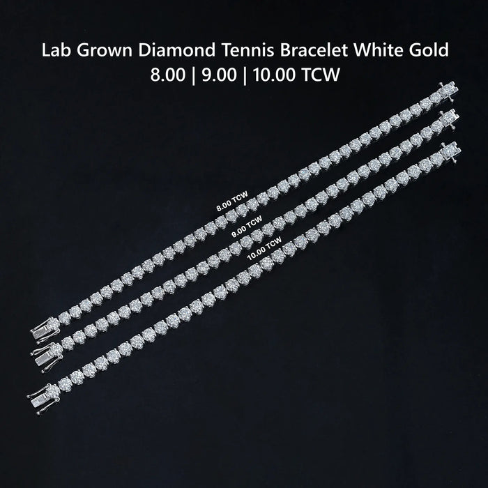 Bracelet tennis classique avec diamants de laboratoire à taille ronde