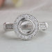 front view of round-shaped lab diamond semi-mount halo engagement ring