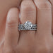 front view of round shape lab diamond solitaire white gold bridal ring set