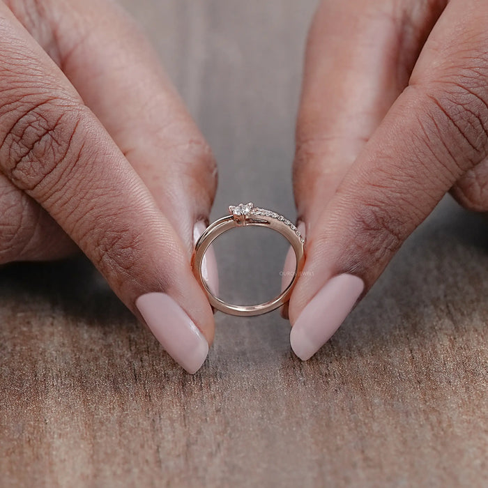 Round Lab Diamond Cat Face Engagement Ring