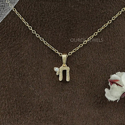 Round Diamond Chai Charm Pendant Necklaces