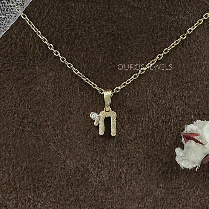 Round Diamond Chai Charm Pendant Necklaces