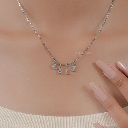 CALI Letter Round Diamond Customize Pendant
