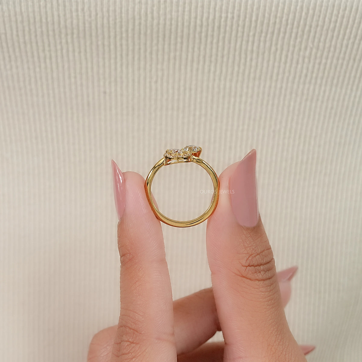OEC Round Lab Diamond Cluster Engagement Ring