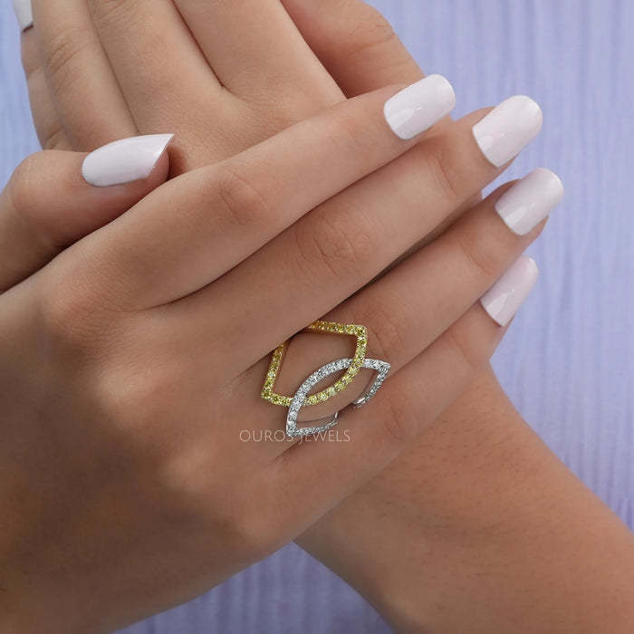 round-cut lab-grown diamond cocktail ring for party wear in finger