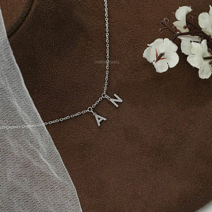 Round Diamond Customize AN Letter Charms Pendant