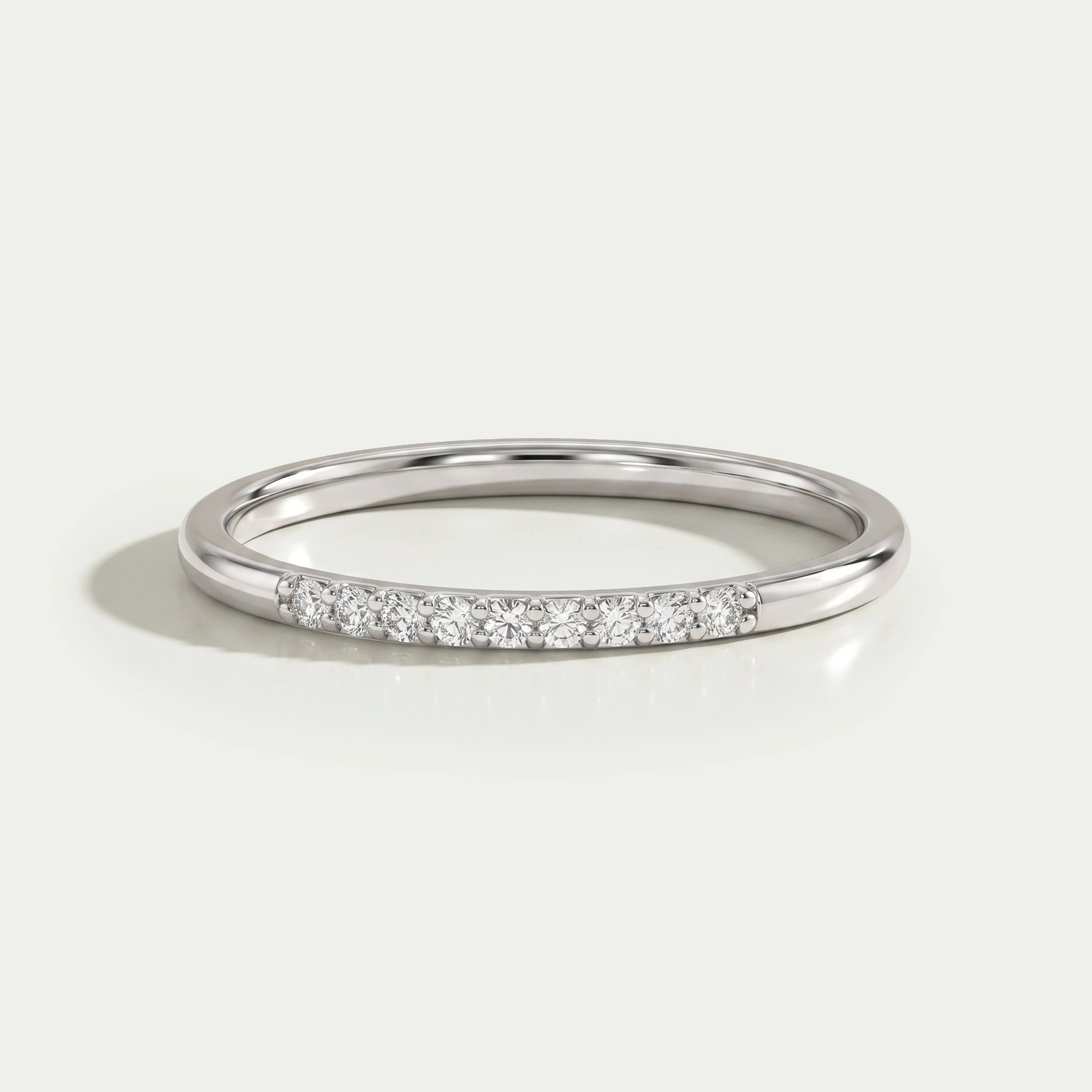 Round Lab Diamond Pave Set Wedding Band Rings