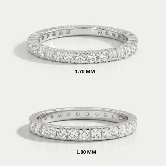 1.80 MM Round Cut Lab Diamond Eternity Wedding Band Ring