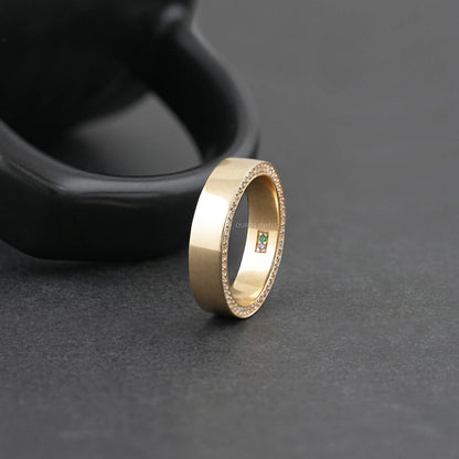 Men's Matte Finish Round Diamond Eternity Band Rings