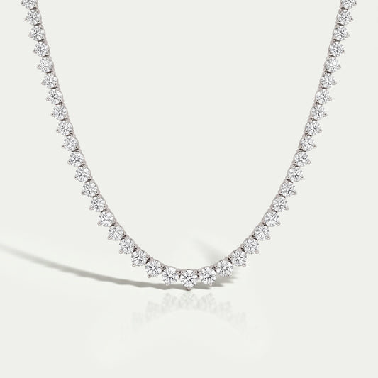Graduated Brilliant Round Cut Tennis Necklace
