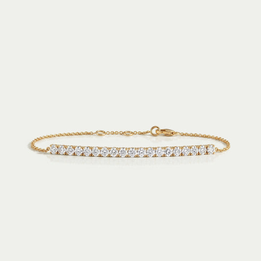 Round Cut Lab Diamond Half Tennis Bracelet