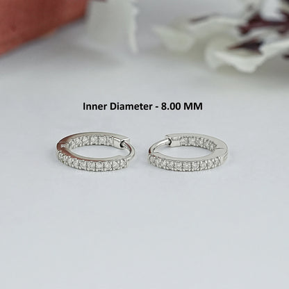 Lab Grown Round Cut Diamond Hoop Earrings