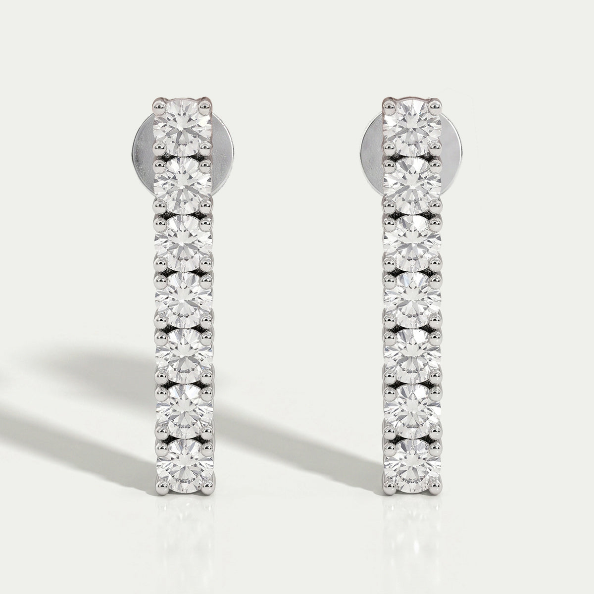 Round Lab Diamond Linear Drop Earring Earring