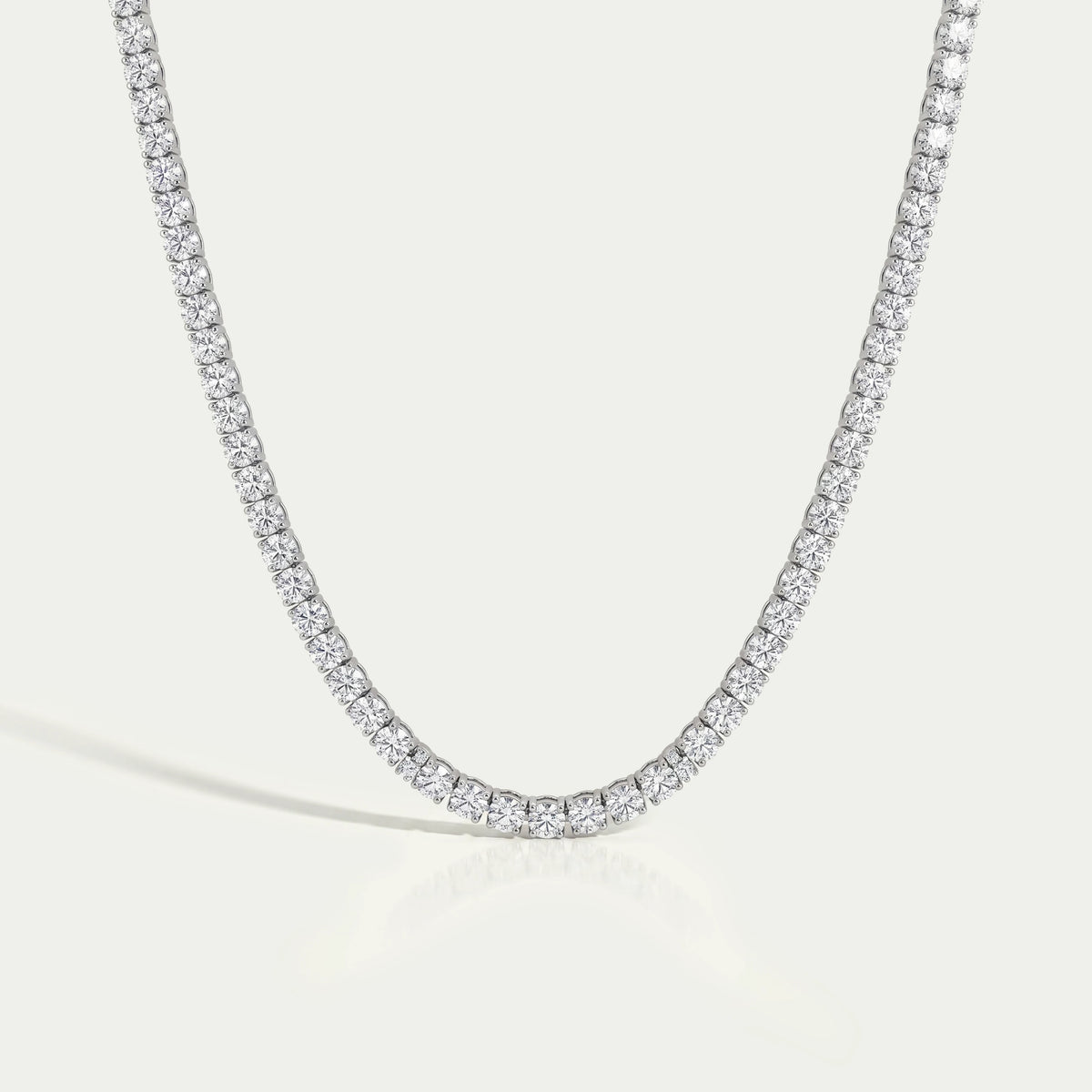 Round Cut Lab Diamond Tennis Necklace For Men's