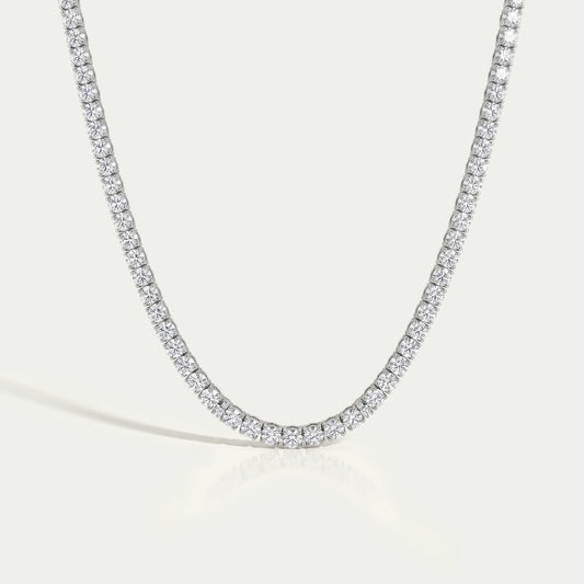 Round Cut Lab Diamond Tennis Necklace For Men's
