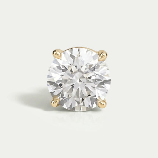 Boucles d'oreilles à tige solitaires à coupe ronde pour hommes