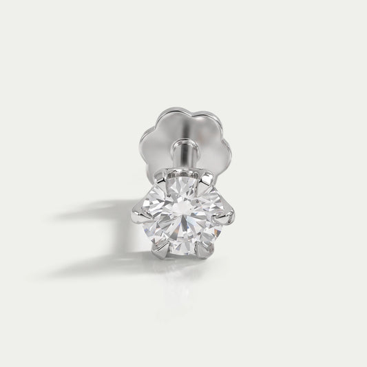 Round Cut Diamond Nose Pin