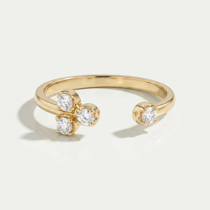 Round Diamond Open Cuff Wedding Band Rings