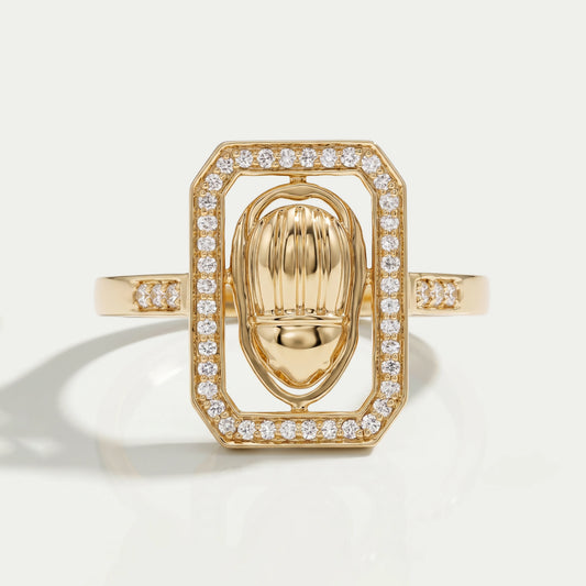 Bague en diamant scarabée taille ronde pour homme