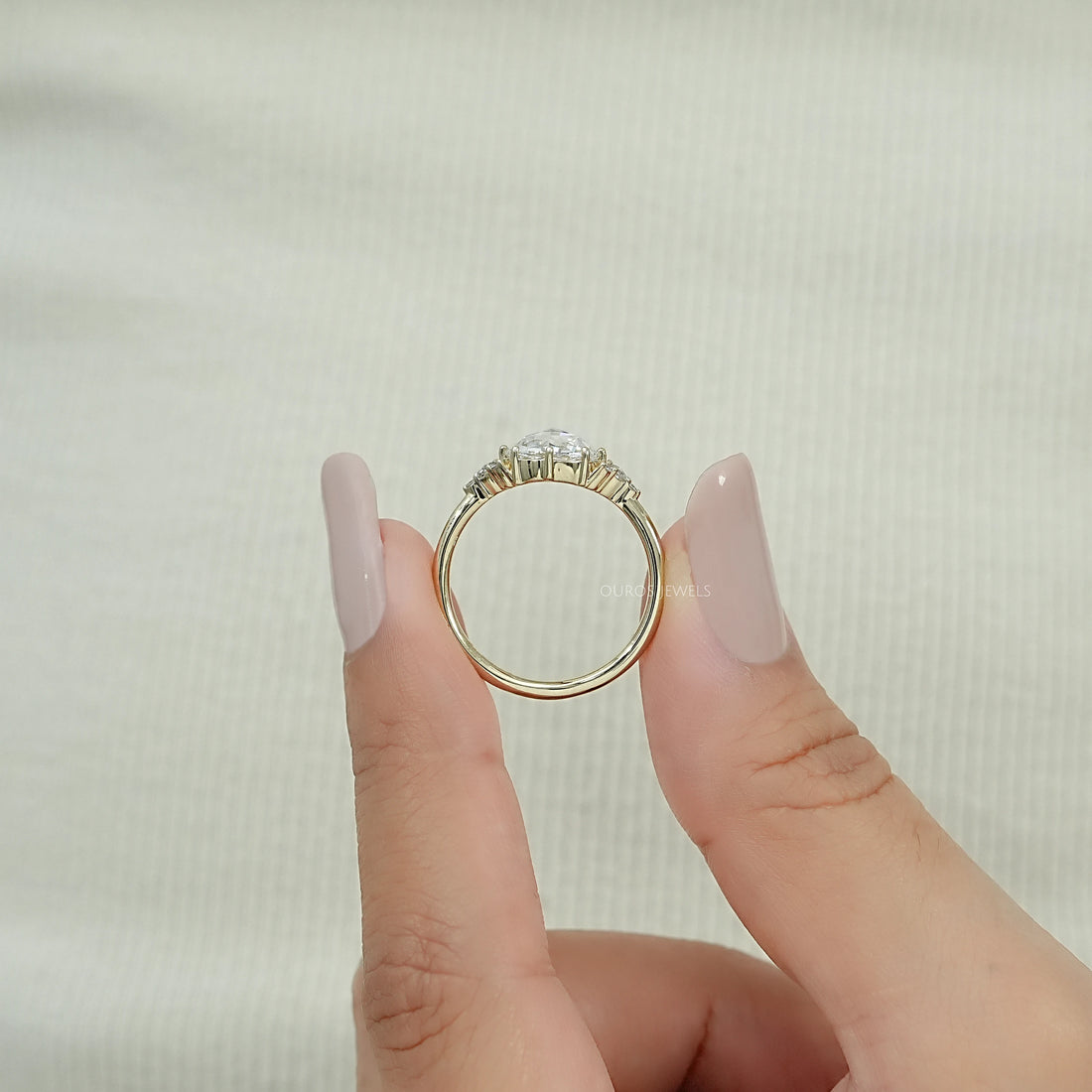 Rose Cut Round Diamond Solitaire Accent Ring Ring