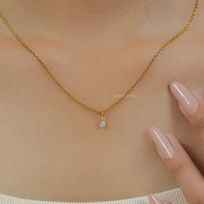 Lab Grown Round Diamond Solitaire Pendant