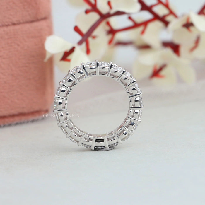 Round Lab Diamond Eternity Wedding Band