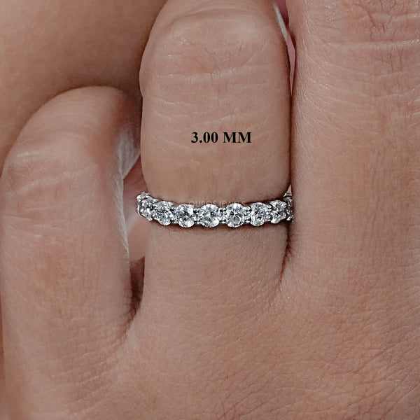 Alliance de mariage éternité avec diamants de laboratoire à taille ronde de 2,70 mm