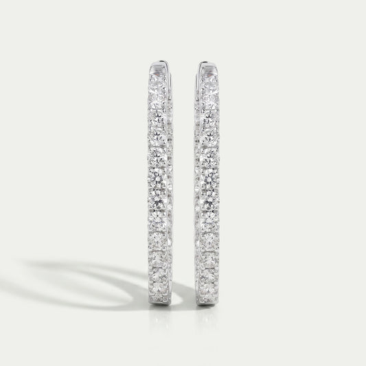 Round Diamond Inside Out Hoop Earrings Earring