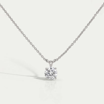 Round Lab Grown Diamond Bail Pendant Necklaces