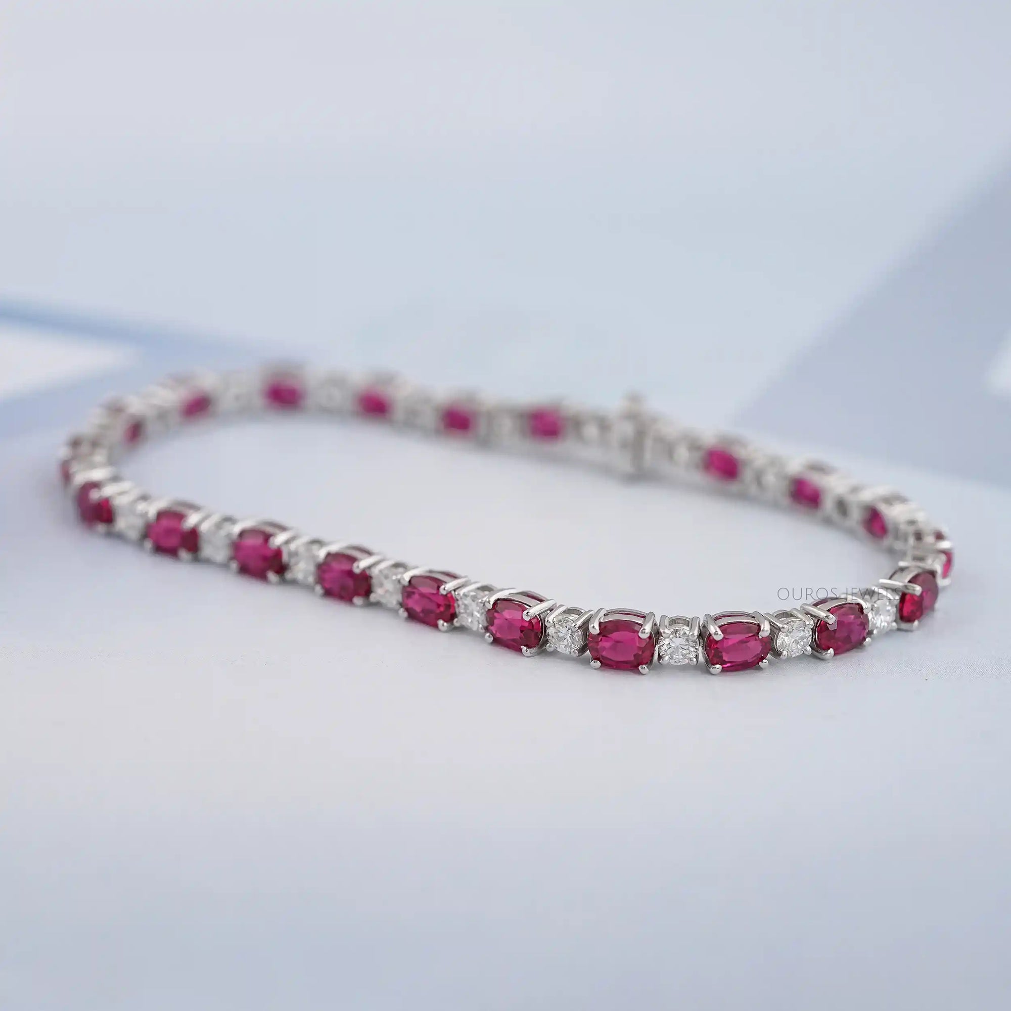 Ruby Oval Gemstone Bracelet