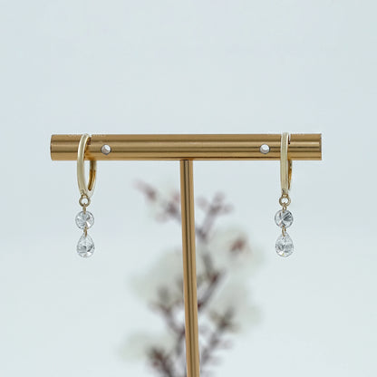 Two Stone Lab Diamond Dangle Hoop Earrings Earring