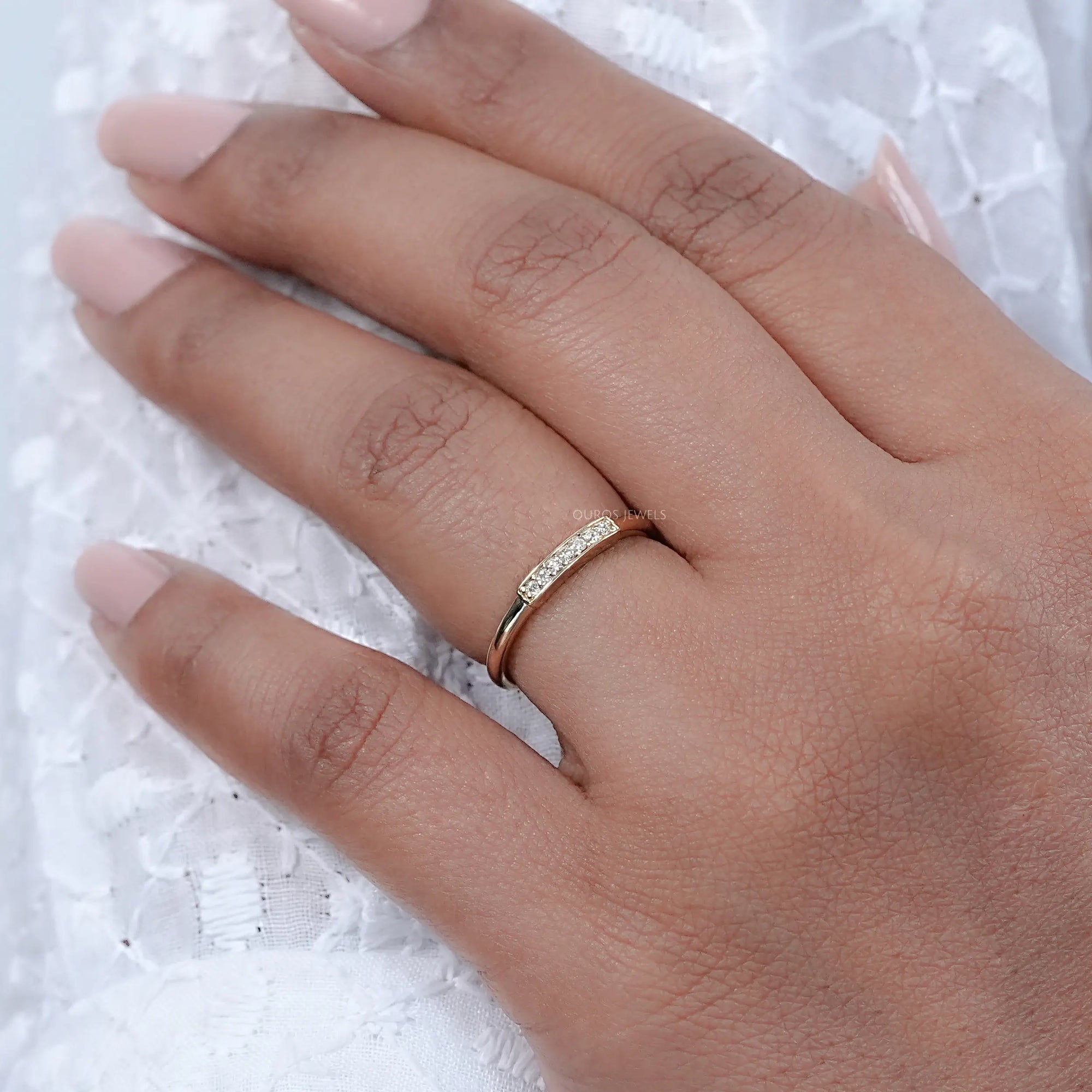 Round Lab Diamond Dainty Wedding Ring Rings