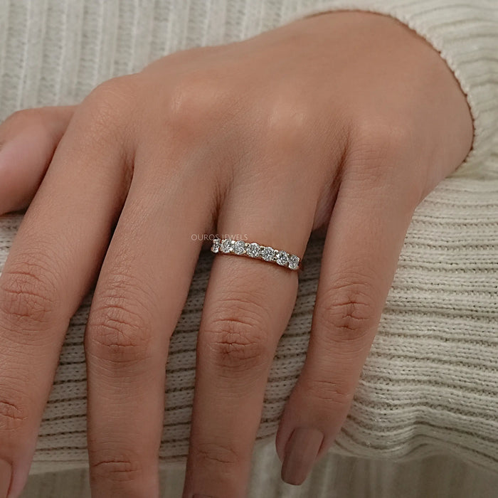 Seven Stone Round Diamond Half Eternity Band