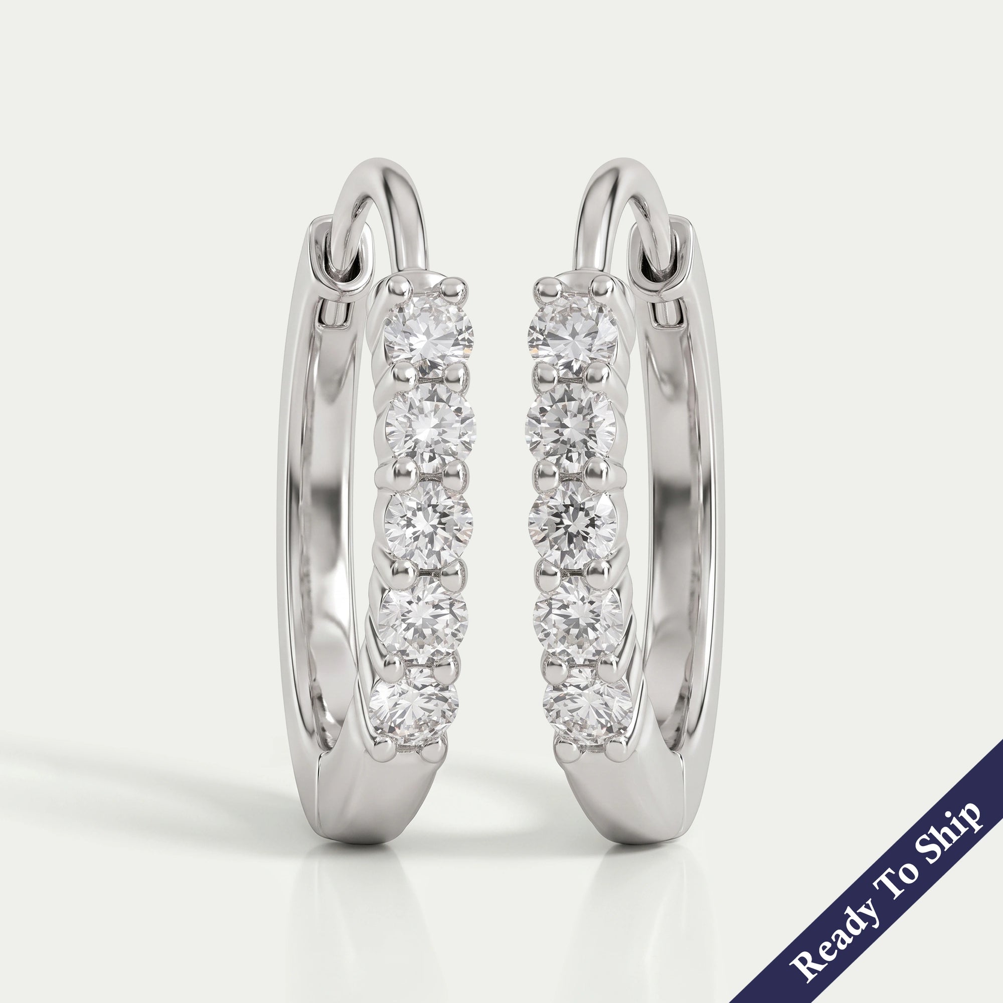 Round Lab Grown Diamond Hoop Earring Earrings