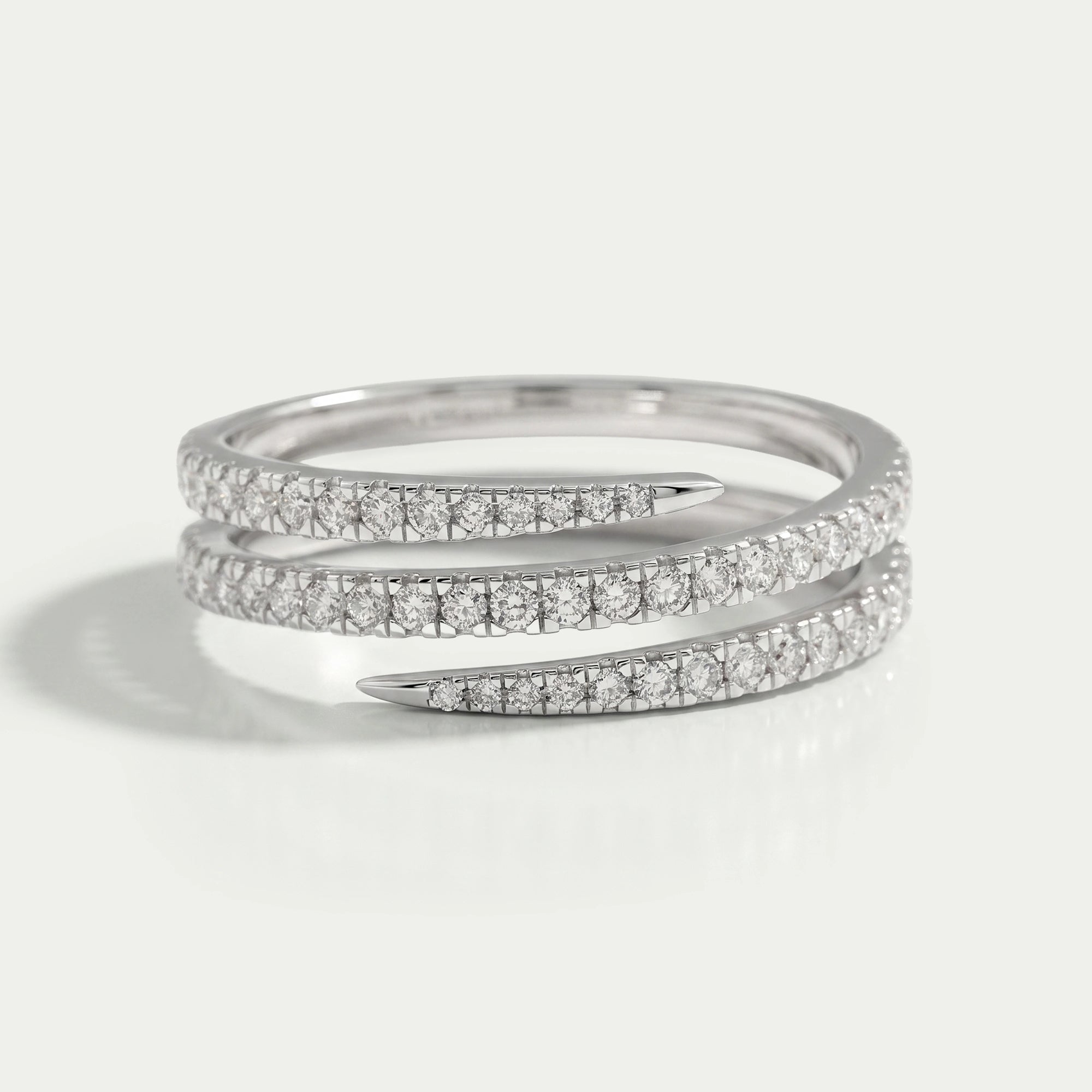 Lab Grown Round Diamond Spiral Band Ring