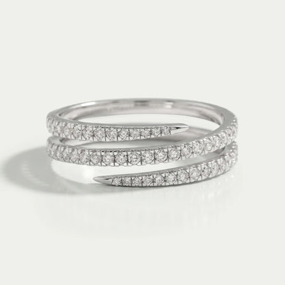Lab Grown Round Diamond Spiral Band Ring