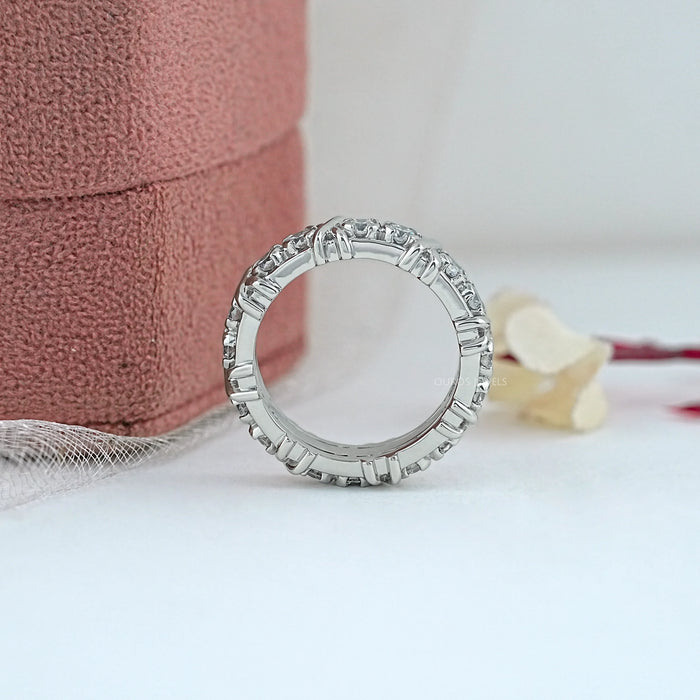 Round Lab Diamond Crossover Eternity Band