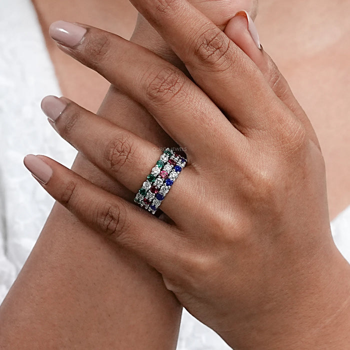 Alliance alternative en rubis et diamants Reb