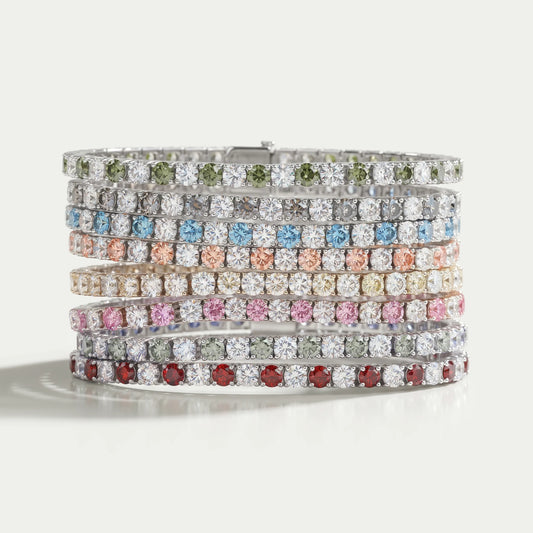 3.80 MM Fancy Color Round Cut Diamond Tennis Bracelet Bracelet