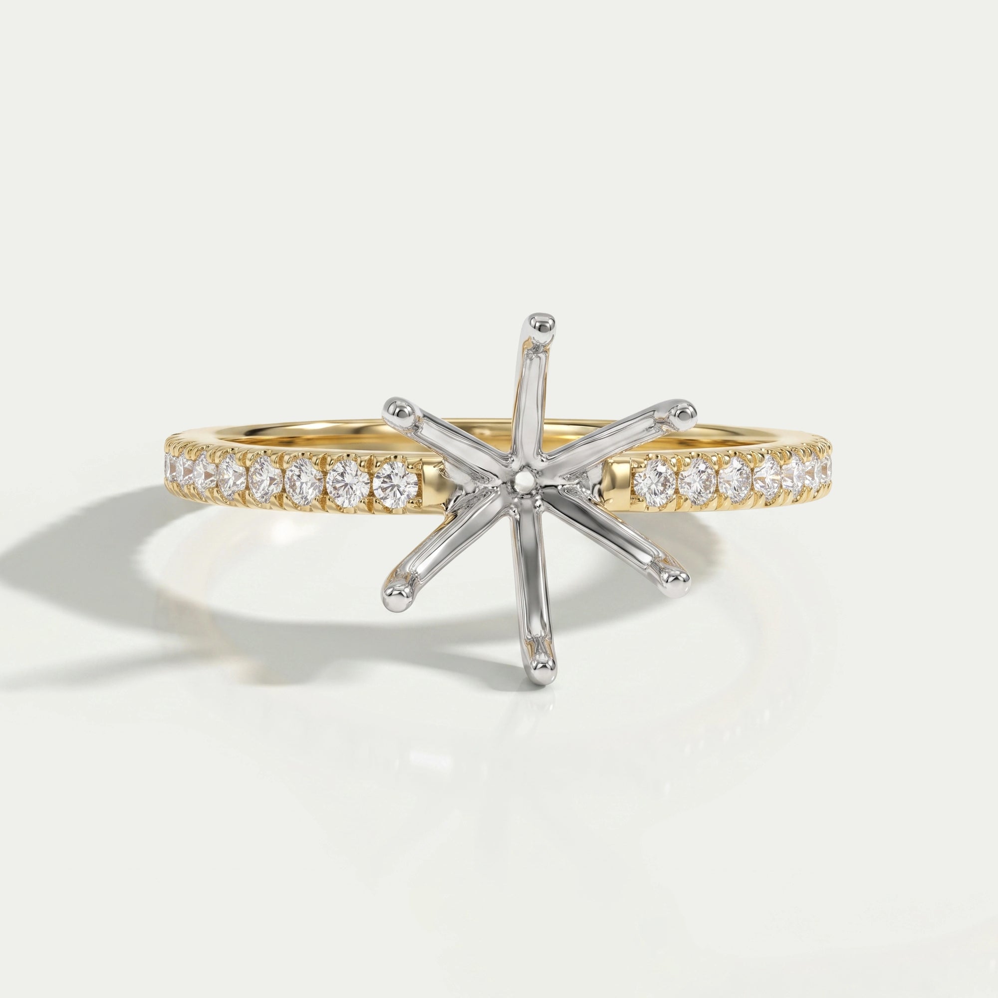 Round Shape Semi Mount Engagement Ring Ring