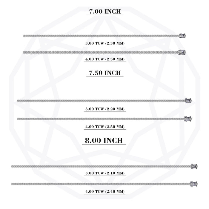 Round Cut Lab Grown Diamond Tennis Bracelet -  3.00 | 4.00 TCW