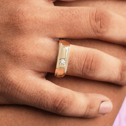 Round Cut Lab Grown Diamond Promise Ring For Men's
